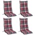 Cojines para silla respaldo alto 4 uds tela Oxford cuadros