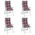 Cojines para silla respaldo alto 4 uds tela Oxford cuadros