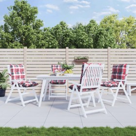 Cojines para silla respaldo bajo 4 uds tela Oxford cuadros