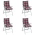 Cojines para silla respaldo bajo 4 uds tela Oxford cuadros