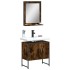 Set de muebles de baño 2 pzas madera ingeniería roble