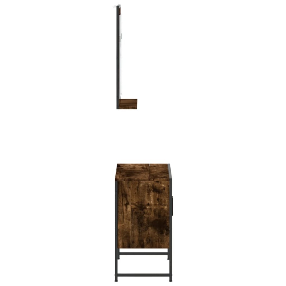 Set de muebles de baño 2 pzas madera ingeniería roble