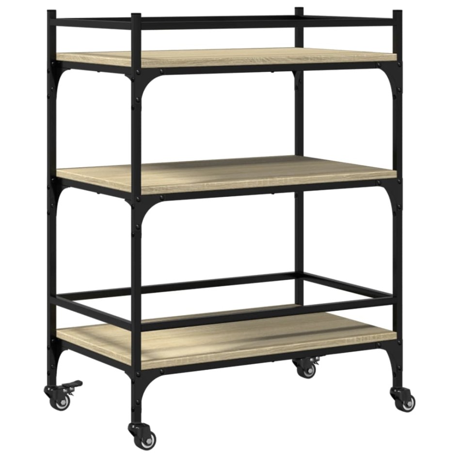 Carrito de cocina madera ingeniería roble Sonoma 65x40x86,5