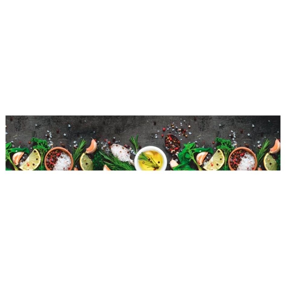 Alfombra de cocina lavable terciopelo dibujo especias 60x300