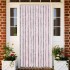 Cortina antimoscas chenilla gris plateado y rosa 100x230