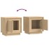 Mesitas de noche 2 uds madera contrachapada roble 44x35x45