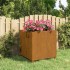 Jardinera con patas acero corten oxidado 49x47x50
