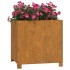 Jardinera con patas acero corten oxidado 49x47x50