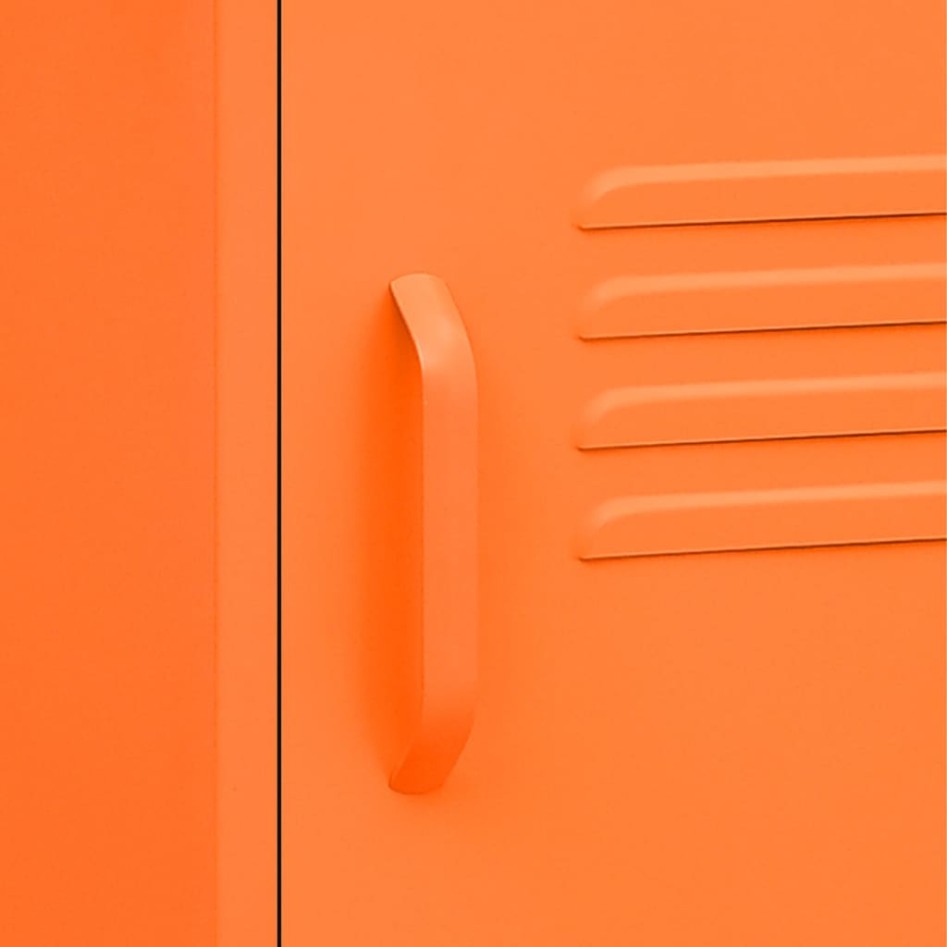 Mesita de noche acero naranja 35x35x51