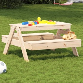 Mesa de picnic para niños madera maciza de pino 88x97x52