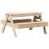Mesa de picnic para niños madera maciza de pino 88x97x52