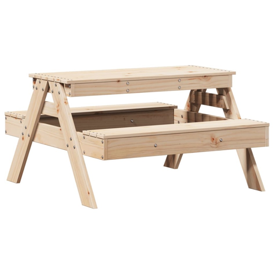 Mesa de picnic para niños madera maciza de pino 88x97x52