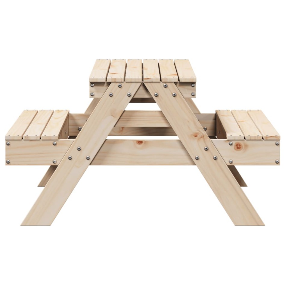 Mesa de picnic para niños madera maciza de pino 88x97x52