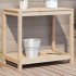 Mesa de plantación con estante madera maciza pino 82,5x50x75