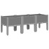 Jardinera con patas PP gris claro 120x40x42