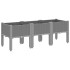 Jardinera con patas PP gris claro 120x40x42