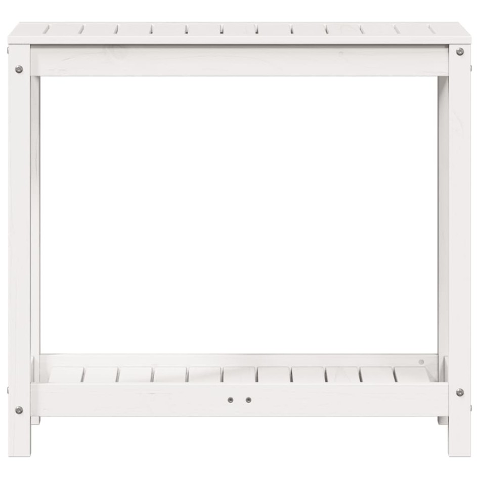 Mesa de plantación con estante madera pino blanco 82,5x35x75
