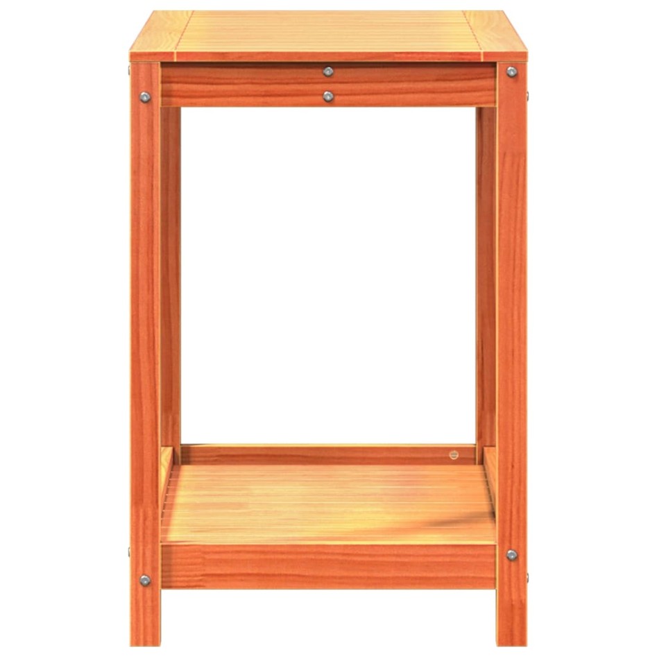 Mesa de plantación y estante madera maciza marrón 82,5x50x75