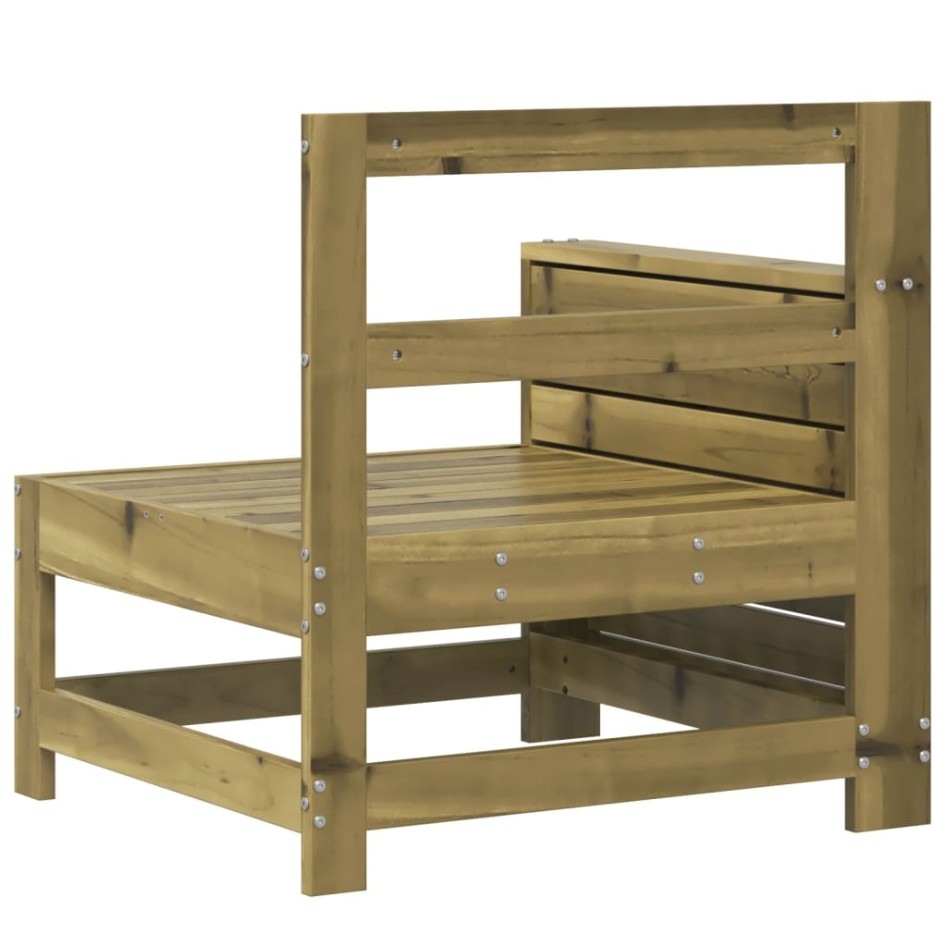 Sofá de jardín con reposabrazos madera impregnada