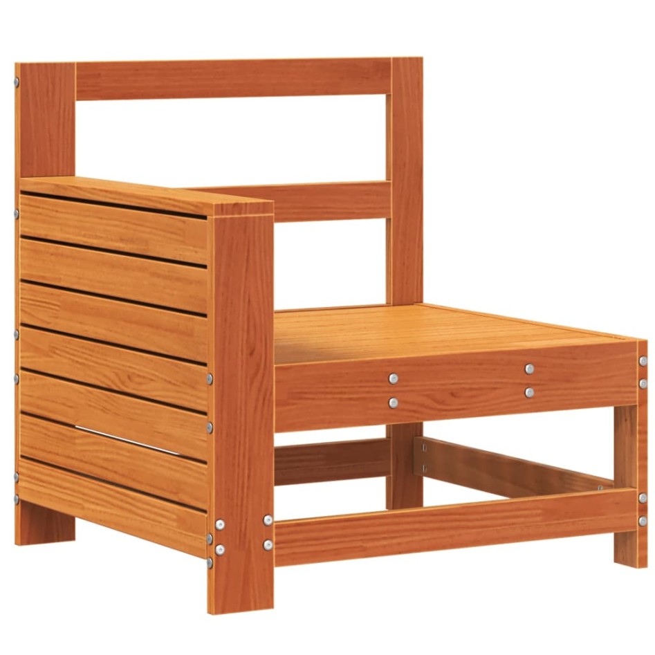 Sofá de jardín con reposabrazos madera pino marrón