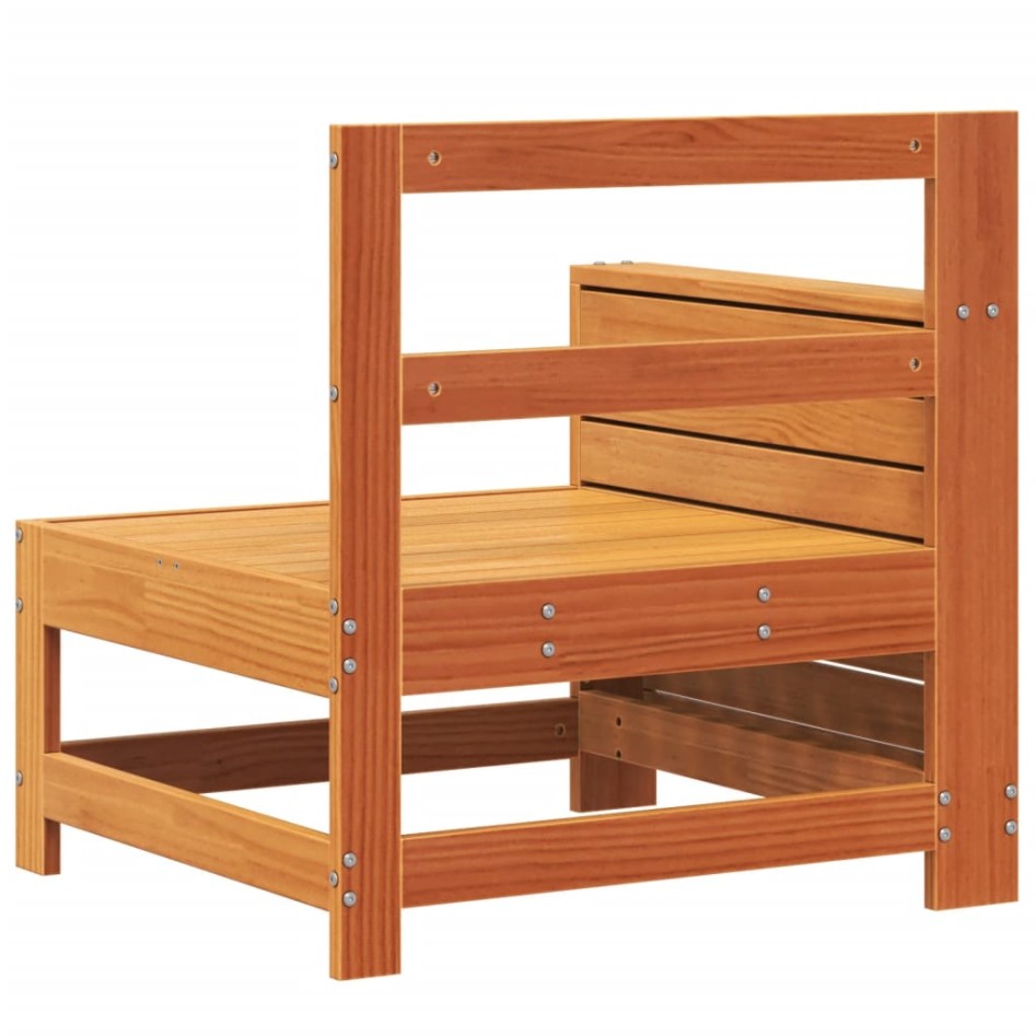 Sofá de jardín con reposabrazos madera pino marrón