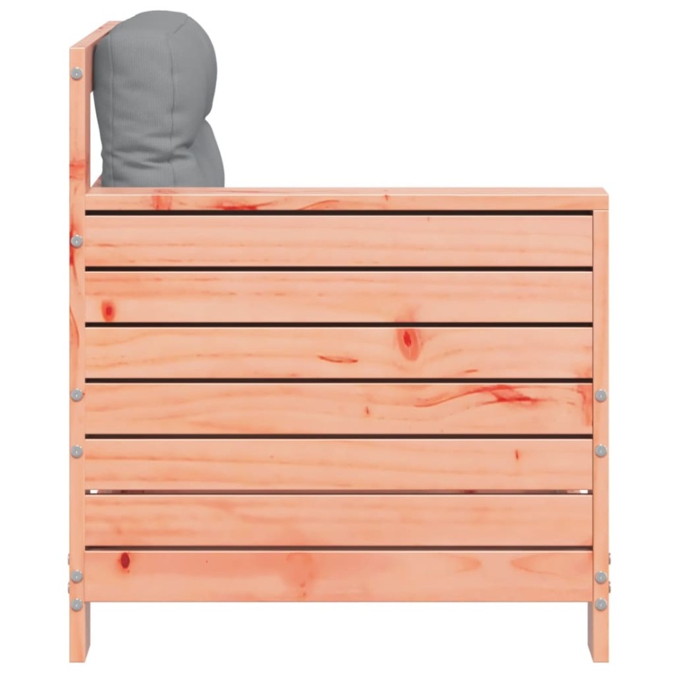 Sofá de jardín con reposabrazos y cojín madera maciza