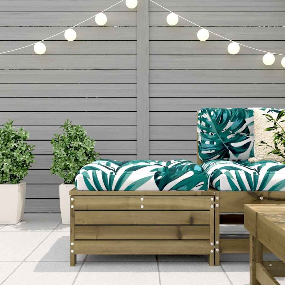 Taburete de jardín madera de pino impregnada 62x63,5x32