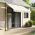 Toldo retráctil de tela y acero crema 250x150
