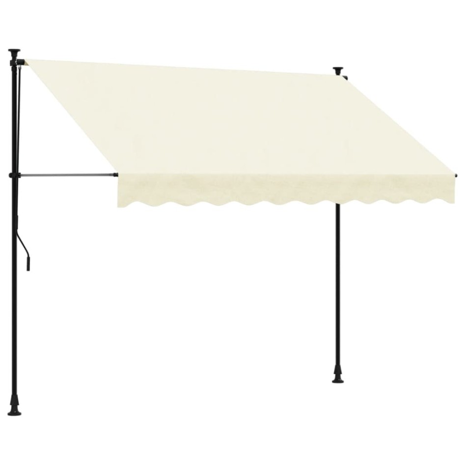 Toldo retráctil de tela y acero crema 250x150