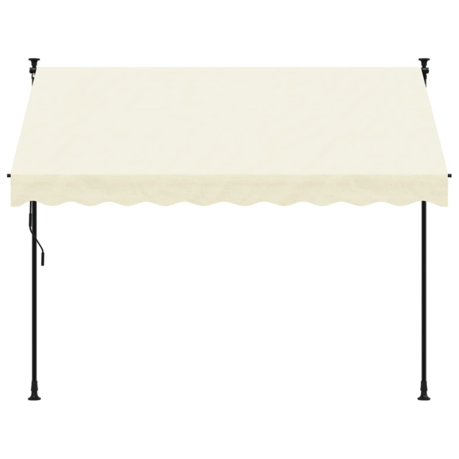 Toldo retráctil de tela y acero crema 250x150