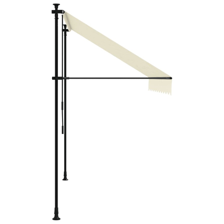 Toldo retráctil de tela y acero crema 250x150