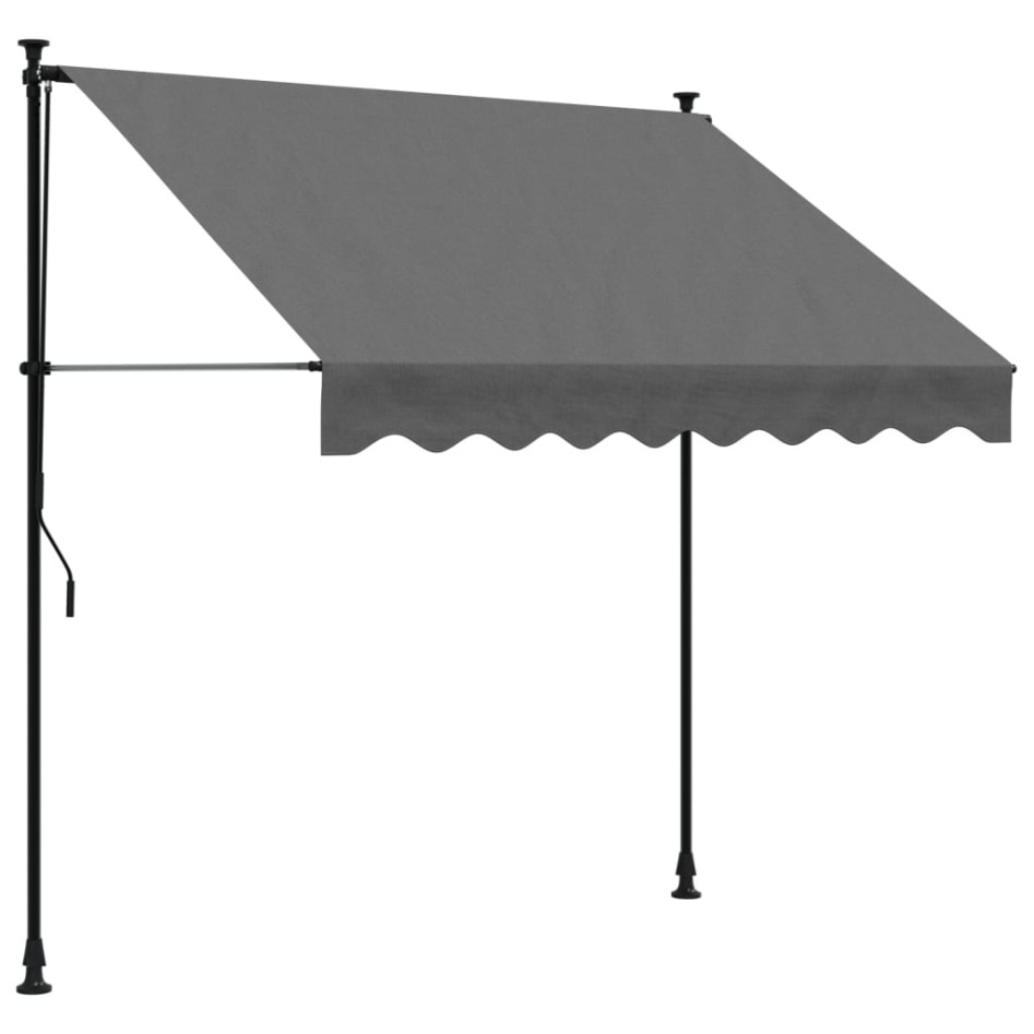 Toldo retráctil de tela y acero gris antracita 200x150