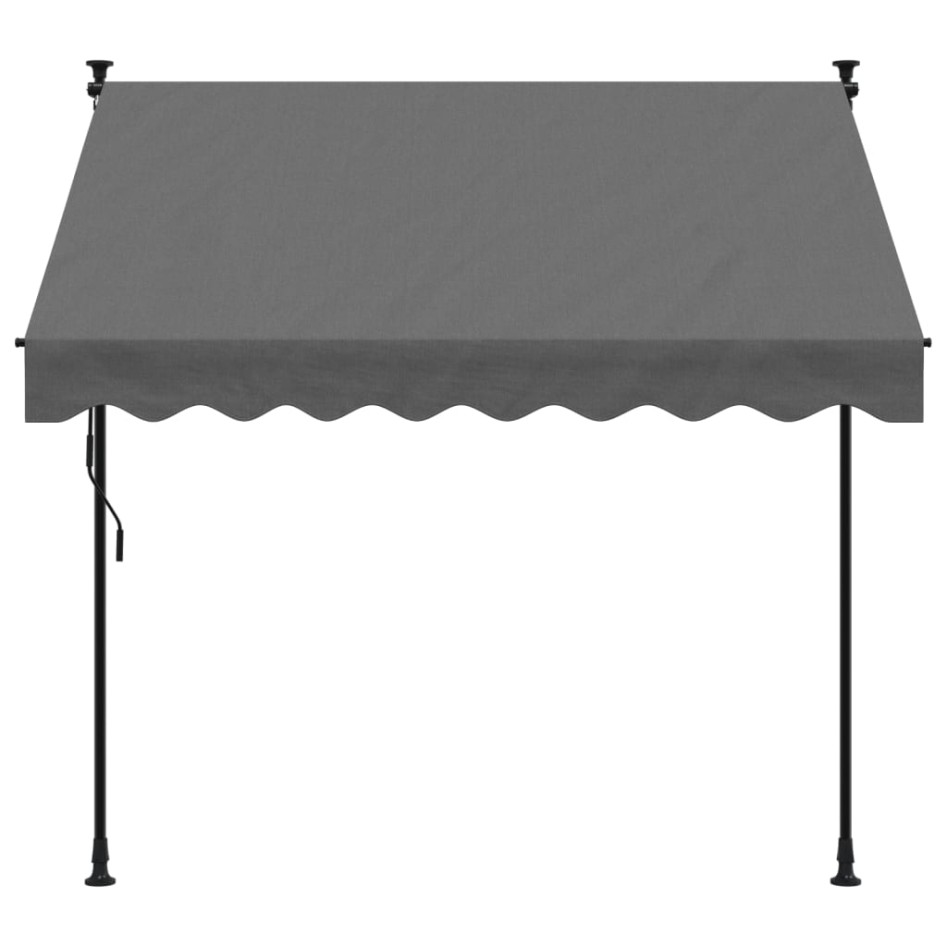 Toldo retráctil de tela y acero gris antracita 200x150