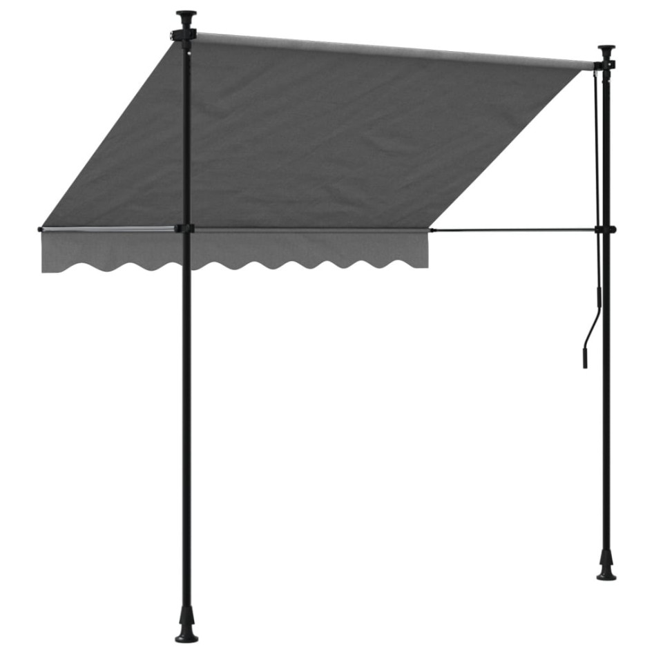 Toldo retráctil de tela y acero gris antracita 200x150
