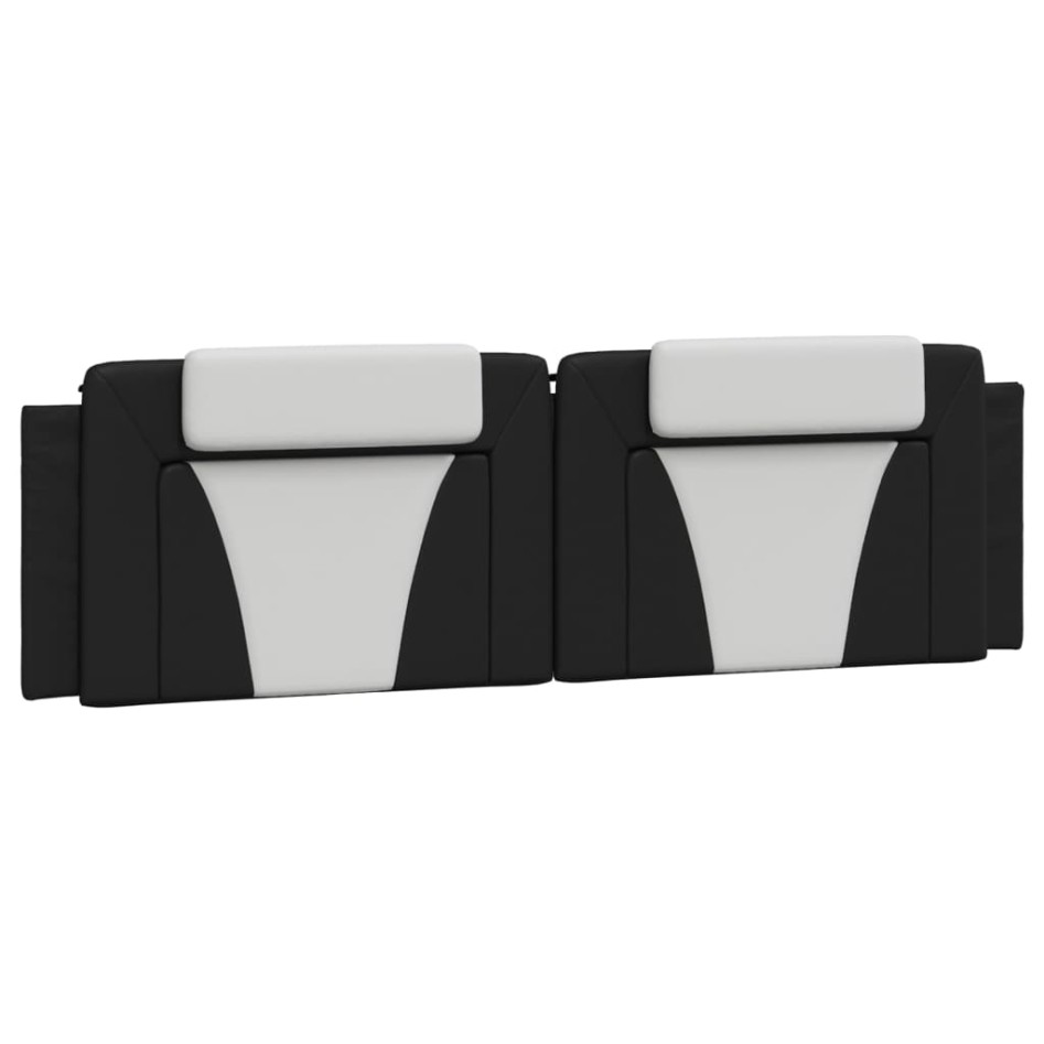 Cabecero de cama acolchado cuero sintético negro blanco 180
