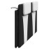 Cabecero de cama acolchado cuero sintético negro blanco 180