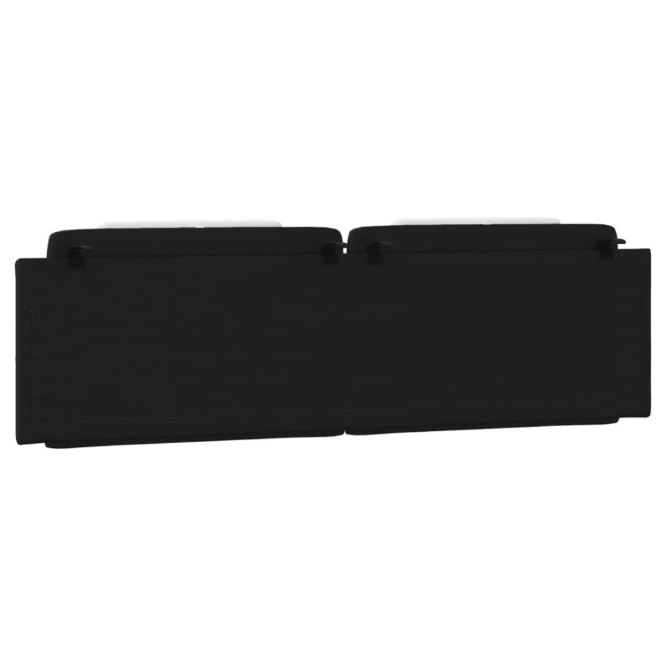 Cabecero de cama acolchado cuero sintético negro blanco 180