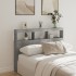 Cabecero de cama con luz LED gris hormigón 140x17x102