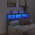 Cabecero de cama con luz LED gris hormigón 140x17x102