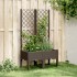 Jardinera con enrejado PP marrón 80x40x142