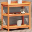 Mesa plantación con estantes madera pino marrón 82,5x45x86,5 cm