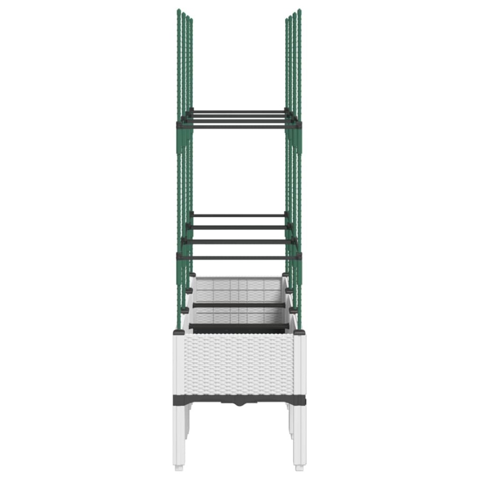 Jardinera con enrejado PP blanco 120x40x142,5