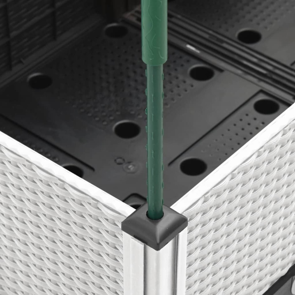 Jardinera con enrejado PP blanco 120x40x142,5