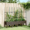 Jardinera con enrejado PP marrón 160x40x142,5 cm