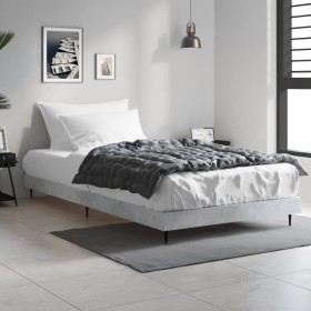Estructura de cama madera de ingeniería gris hormigón