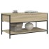 Mesa de centro madera ingeniería metal roble Sonoma