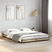 Estructura cama madera ingeniería metal roble Sonoma 120x190 cm