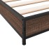 Estructura cama madera ingeniería metal roble marrón 75x190