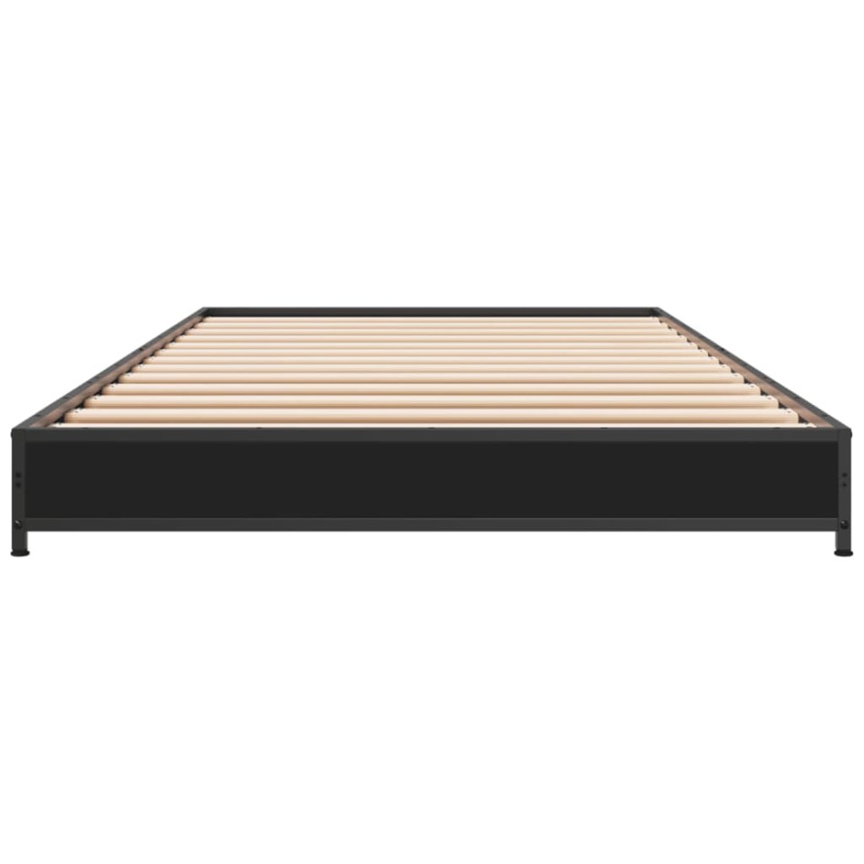 Estructura de cama madera de ingeniería y metal negra 75x190