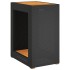 Mesa auxiliar jardín tapa madera ratán PE negro 60x40x75